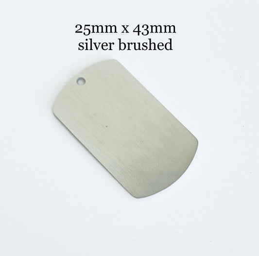 Personalizable Stainless Steel Dog Tag Blanks (25mm x 43mm)