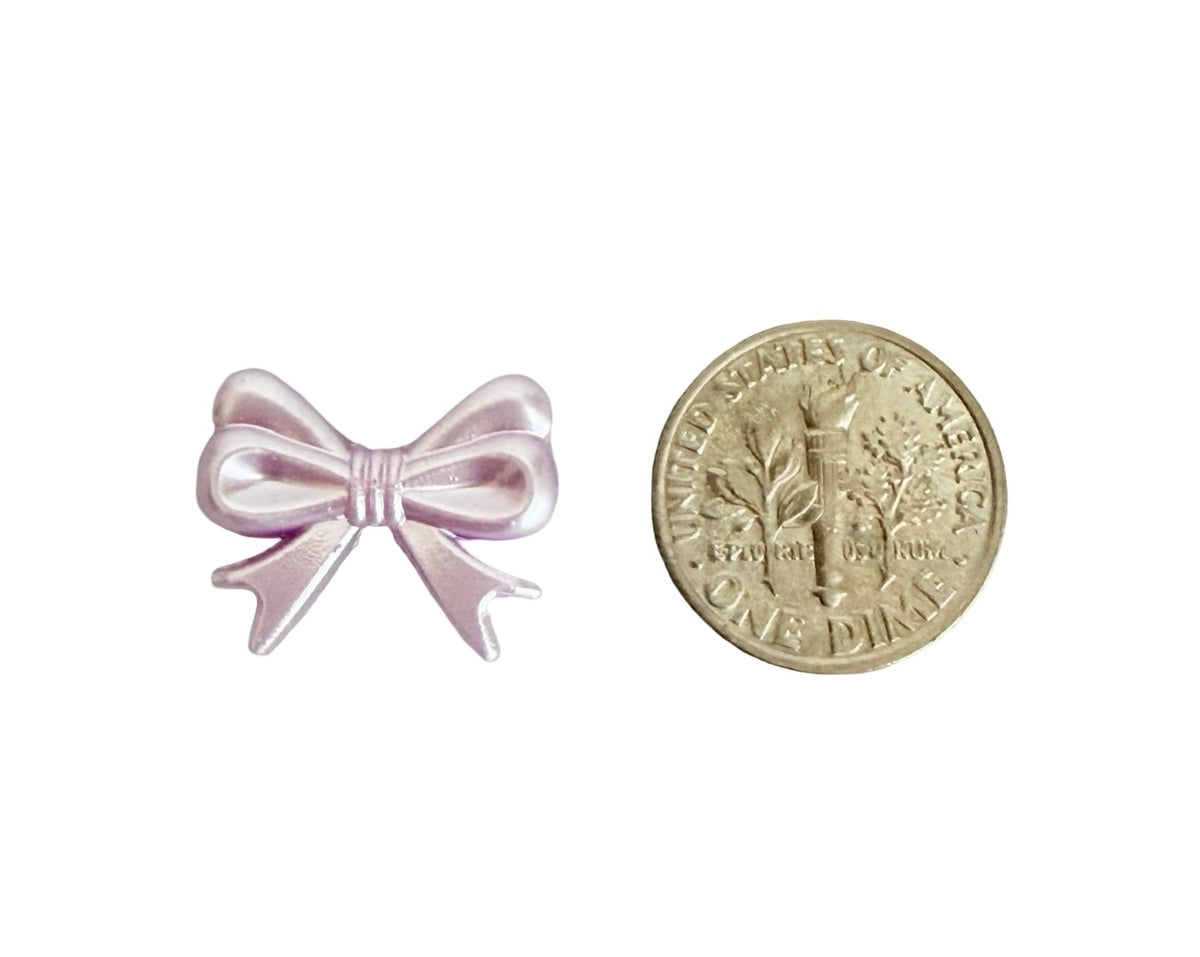 Faux Pearl Bow Beads • Acrylic Bow Beads for Jewelry Making • Off White OR Random Mix Colors