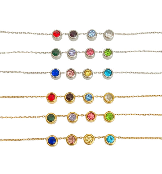 6mm Glass Birthstone Charm • Stainless Steel • Gold over Stainless Steel • Sold Individually