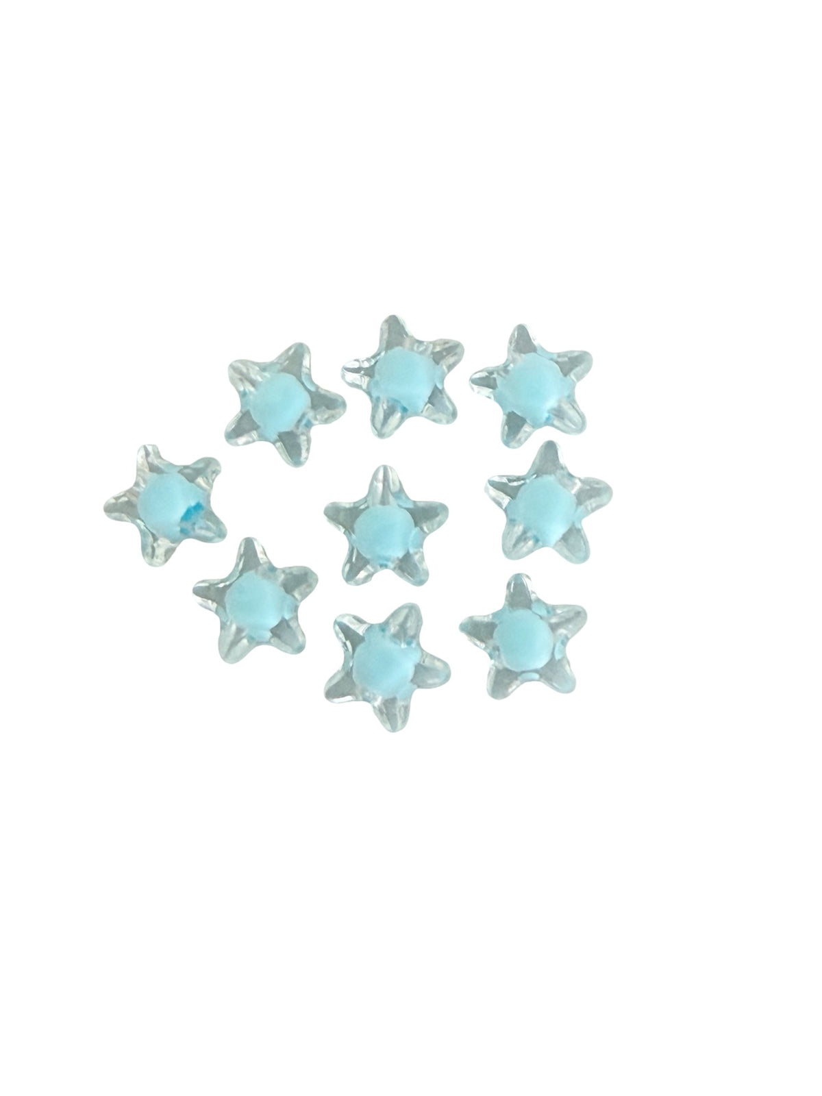 11mm Clear Acrylic Star Beads with 6mm Color Center • Solid or Random Mix Colors • Jewelry Making