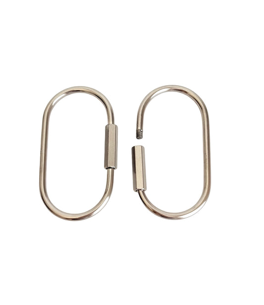 Large Stainless Steel Carabiner Clips • DIY Bag Charm & Keychain Hardware