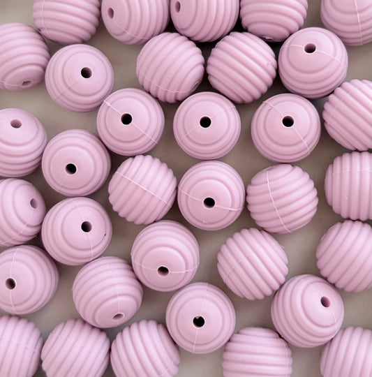 15mm Lavender Ribbed Silicone Beads • Round Textured Beads (Sold Per Piece) for Jewelry Making, Keychains & DIY Crafts (Copy)