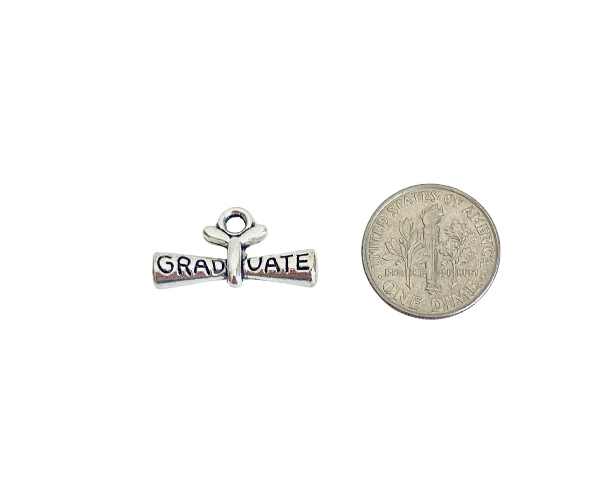 Base Metal Graduation Diploma Charm