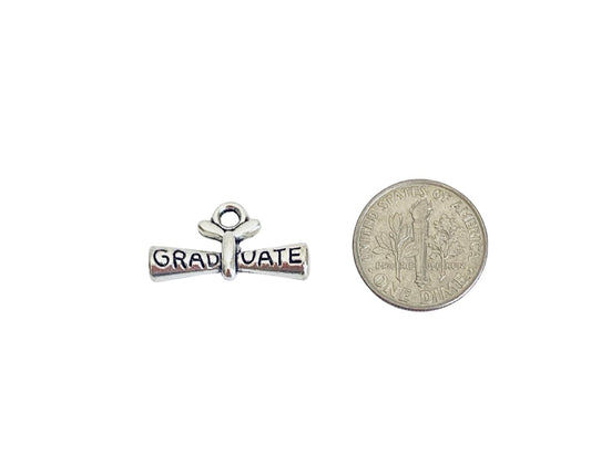 Base Metal Graduation Diploma Charm