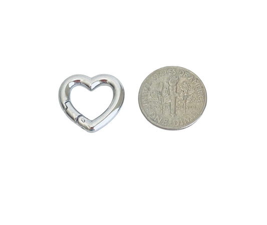 17mm x 16mm Heart Connector Clasp • Stainless Steel • Gold over Stainless Steel • Sold Individually