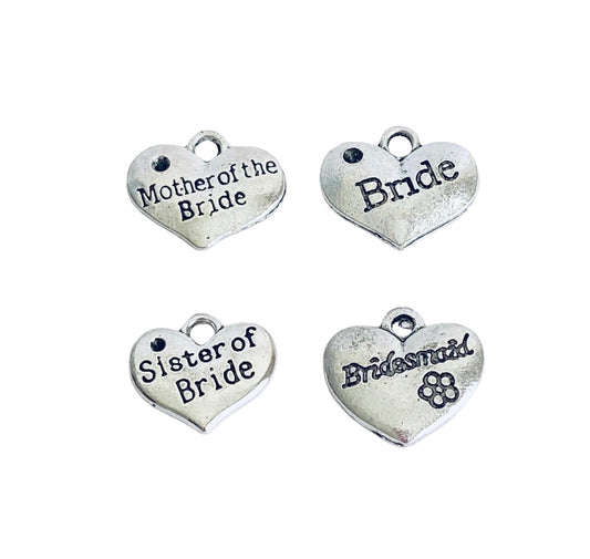 Base Metal Wedding Charms (Mother of Bride • Bride • Sister of Bride • Bridesmaid)