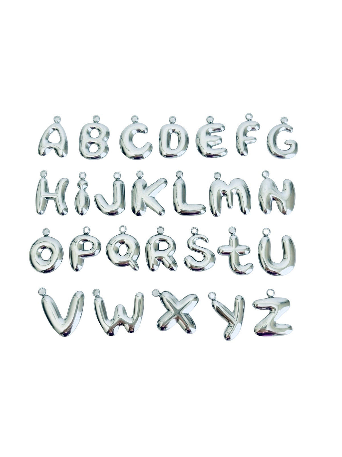 Large Bubble Letter Pendant (A-Z) • Stainless Steel • Gold over Stainless Steel • Sold Individually