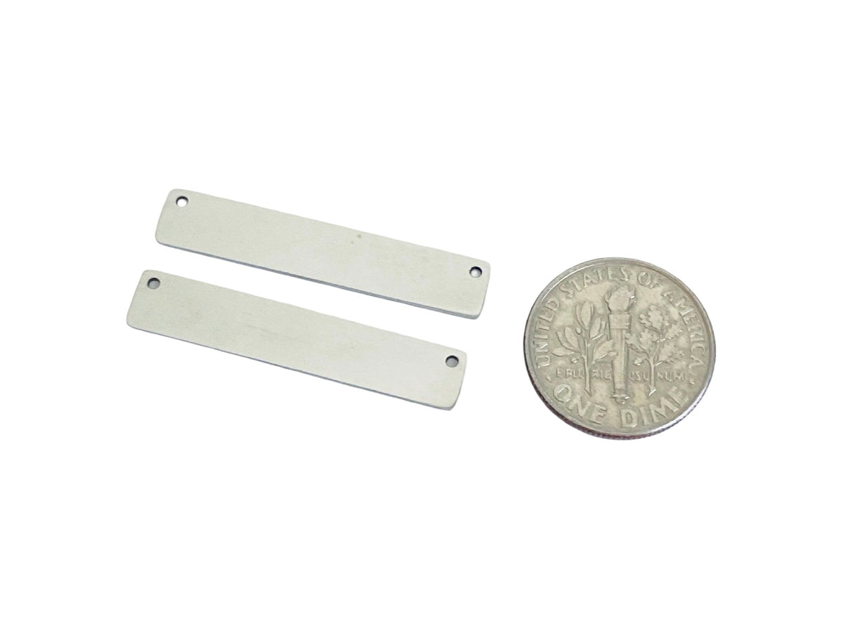 6mm x 32mm Shiny Long Bar Blank • Stainless Steel • Gold over Stainless Steel