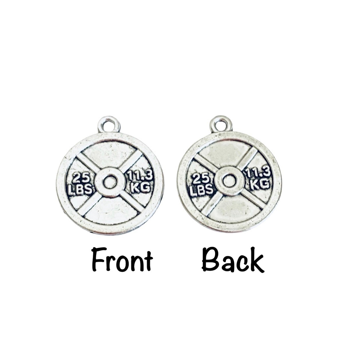 Base Metal Dumbbell Plate Charm