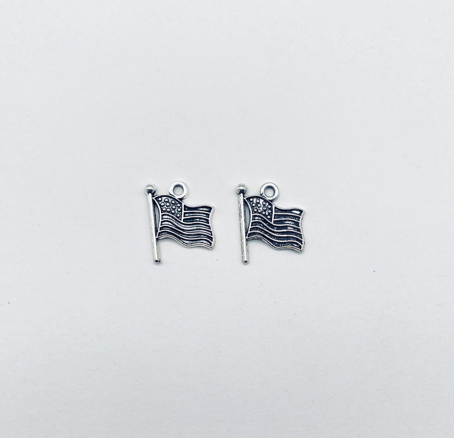 Base Metal American Flag Charm