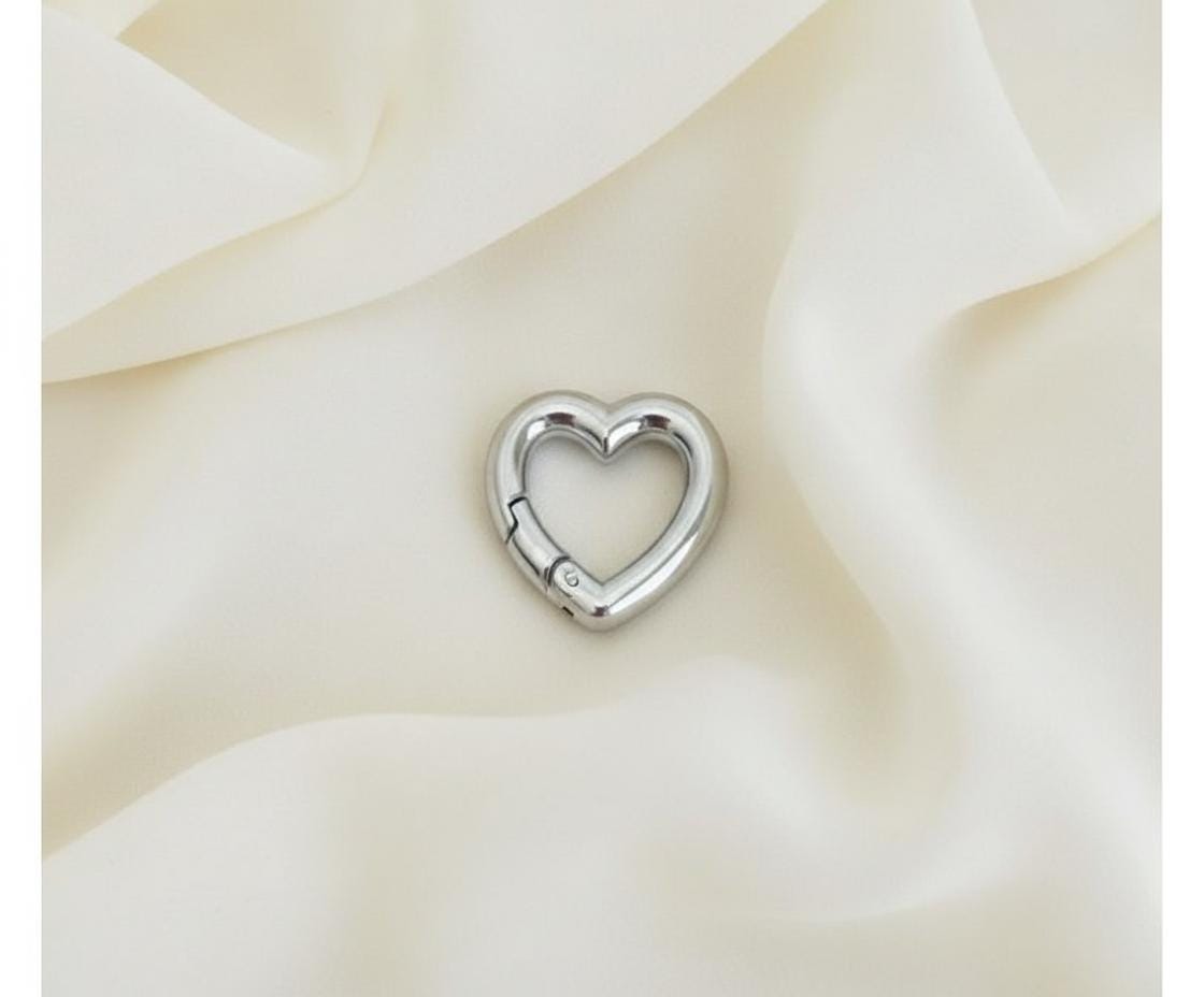17mm x 16mm Stainless Steel Heart Connector Clasp