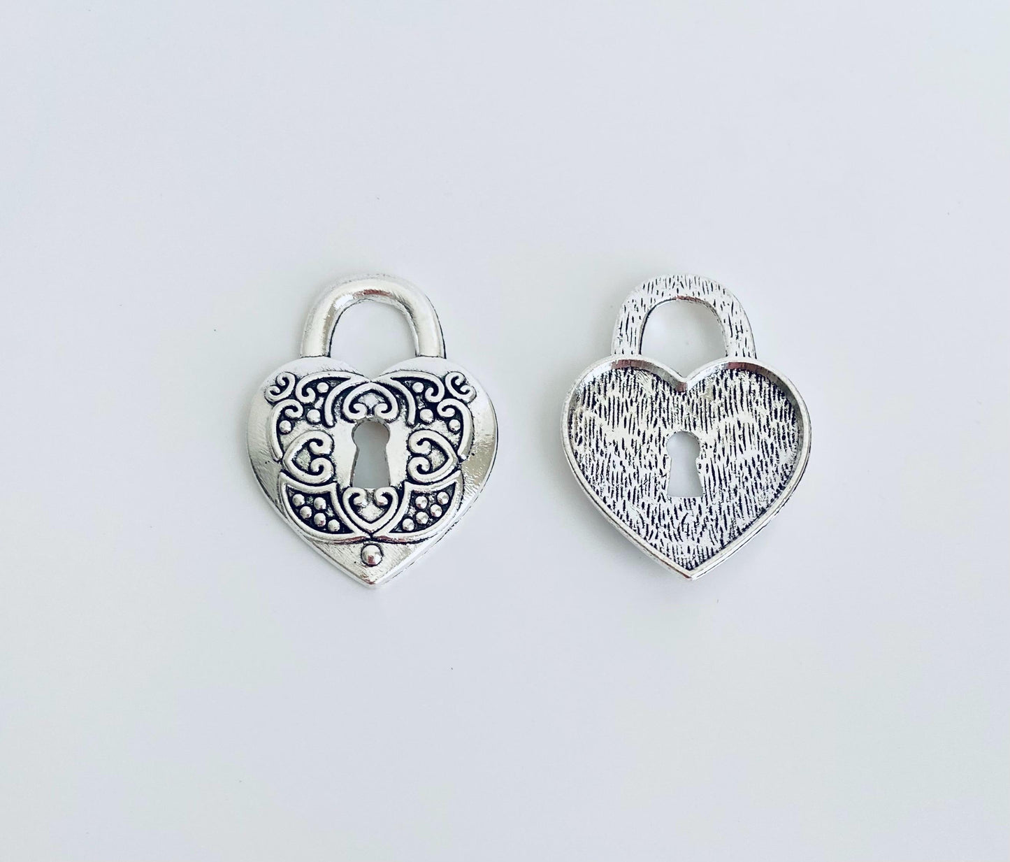 LARGE Heart Lock or Key Charm