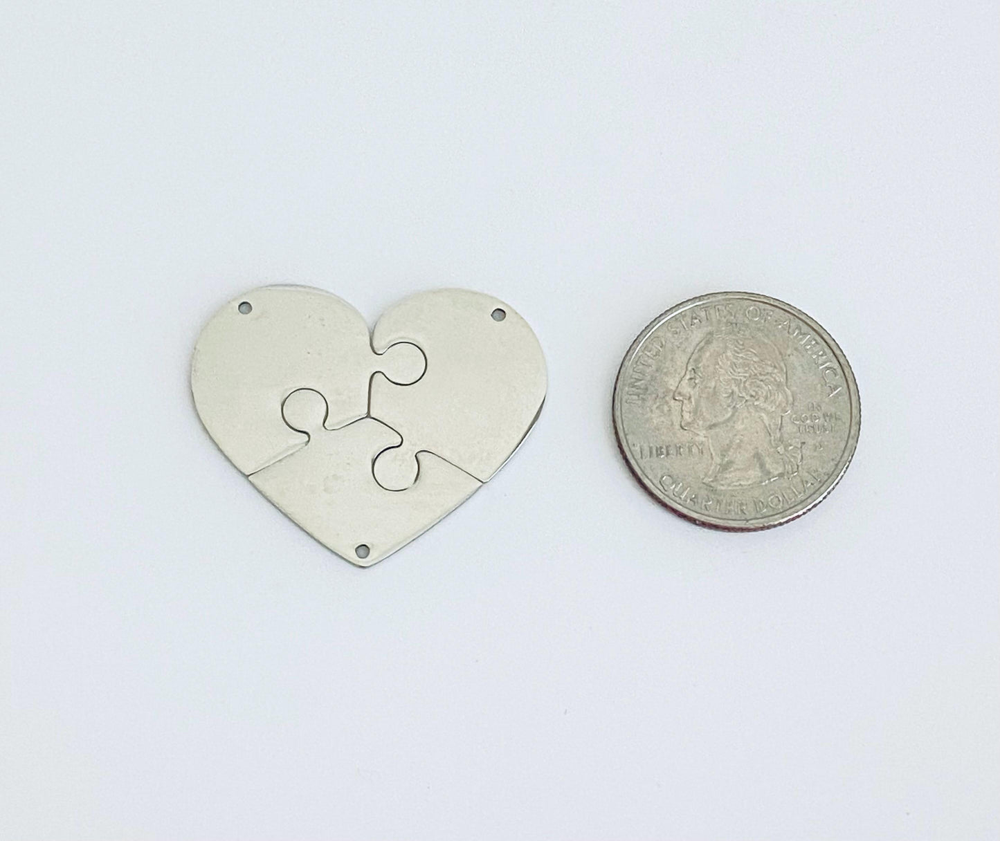Engravable Stainless Steel Broken Heart Blanks
