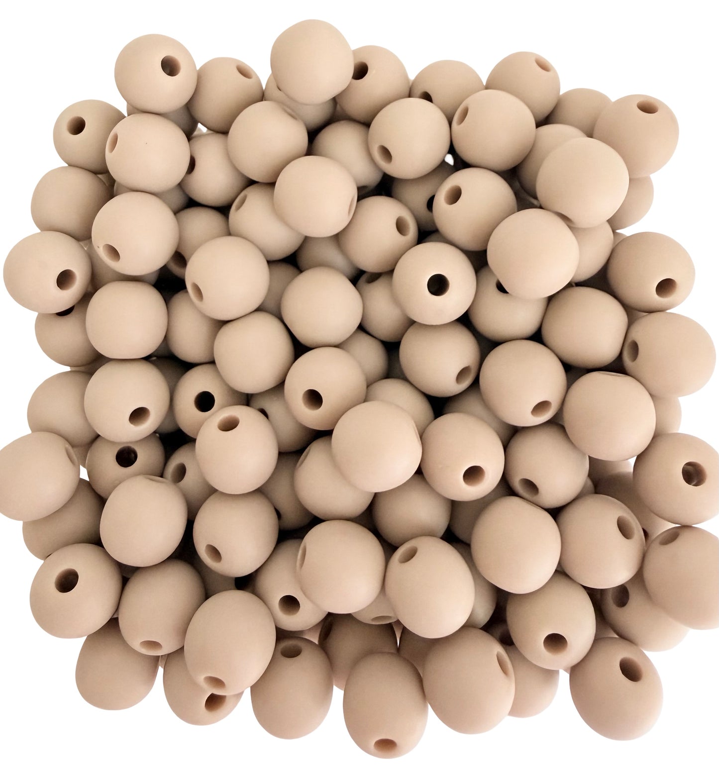 Matte Finish Beige Round Beads • 6mm, 9mm, 13mm and 16mm Acrylic Craft Beads for Jewelry Making & DIY Crafts