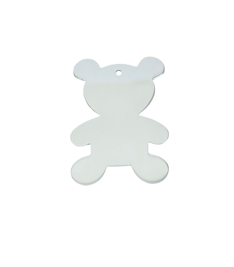 Shiny Stainless Steel Bear Blanks • 40mm x 28mm