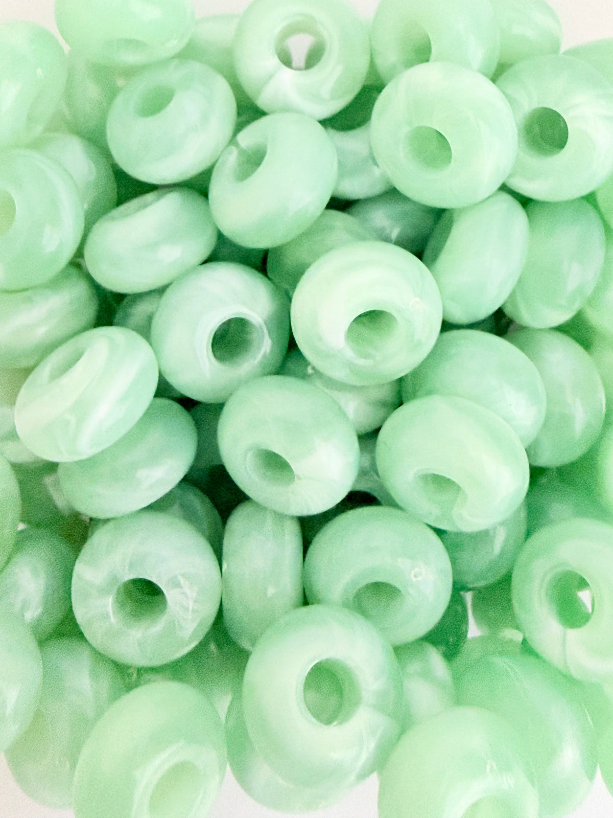 14mm Big Hole Acrylic Rondelle Beads • Assorted Color Donut-Shaped Beads for Jewelry Making