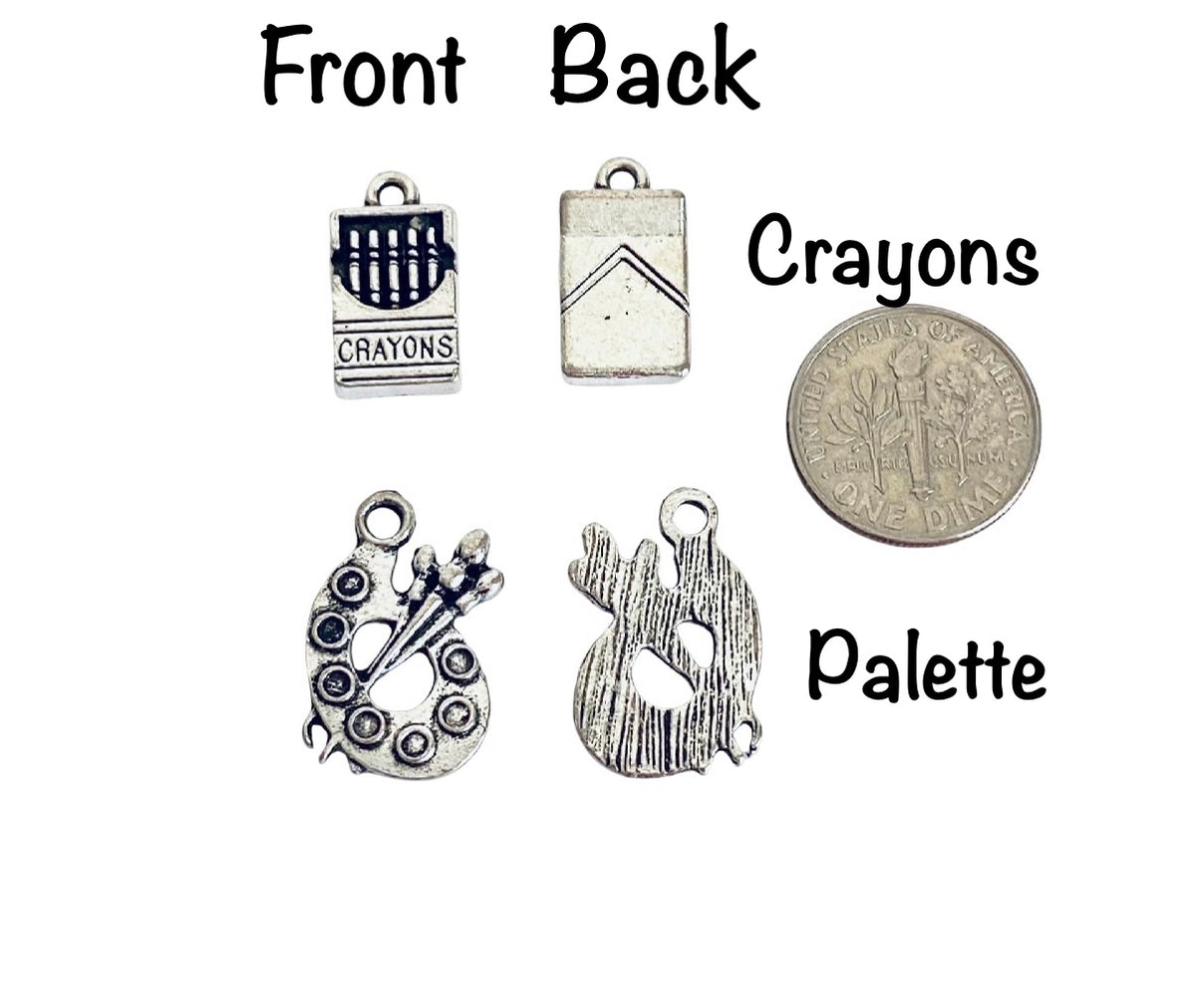 Base Metal Crayons or Painting Palette Charm