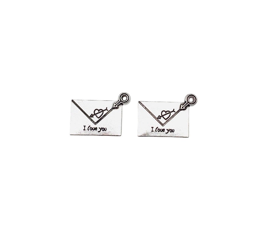 Base Metal I Love You Envelope Charms