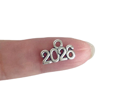 Base Metal Tiny Year Number Charms 2026 • 2027 • 2028 • 2025 • 2024 • 2023 • 2022