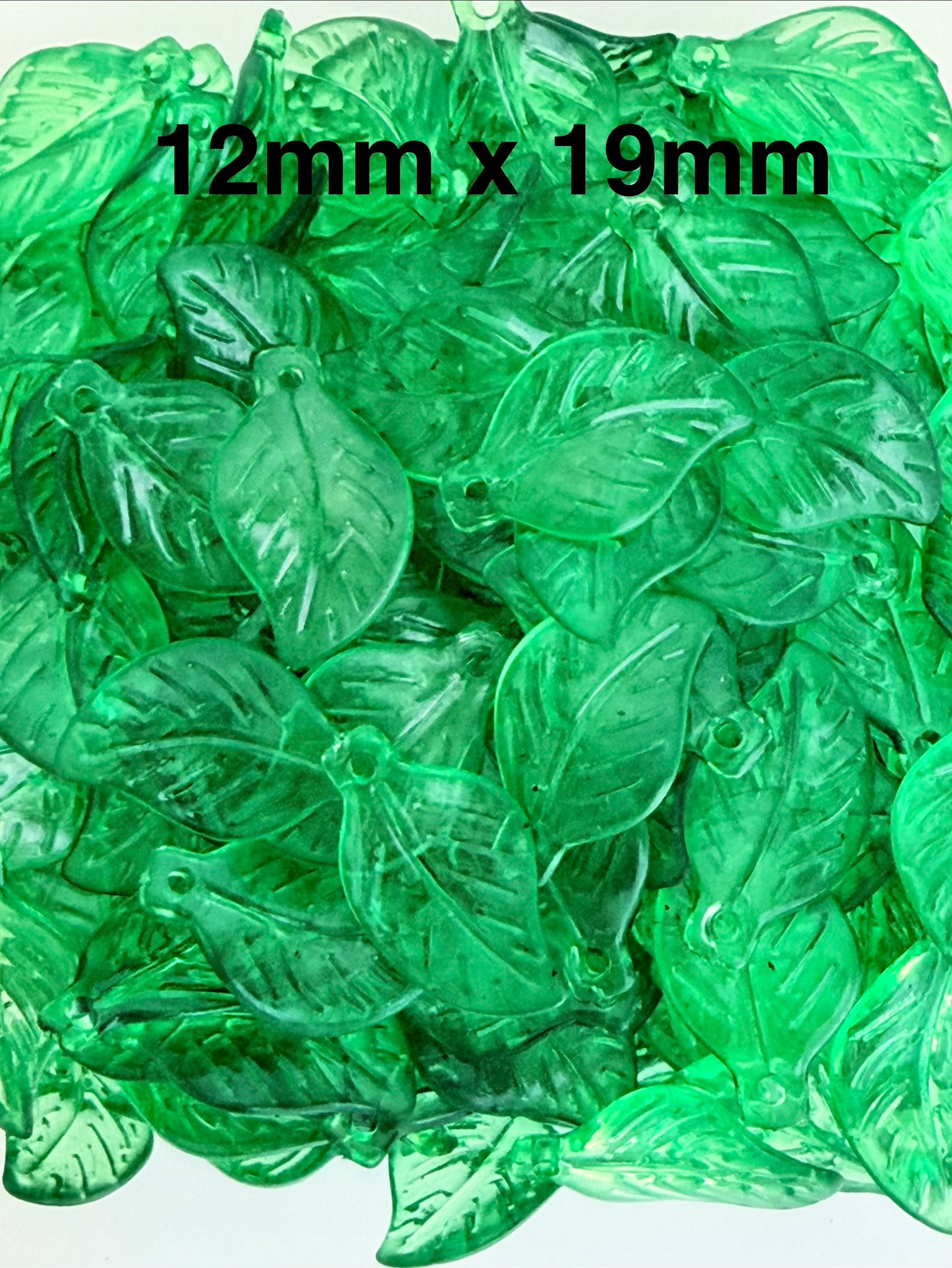 Acrylic Green Leaf Beads