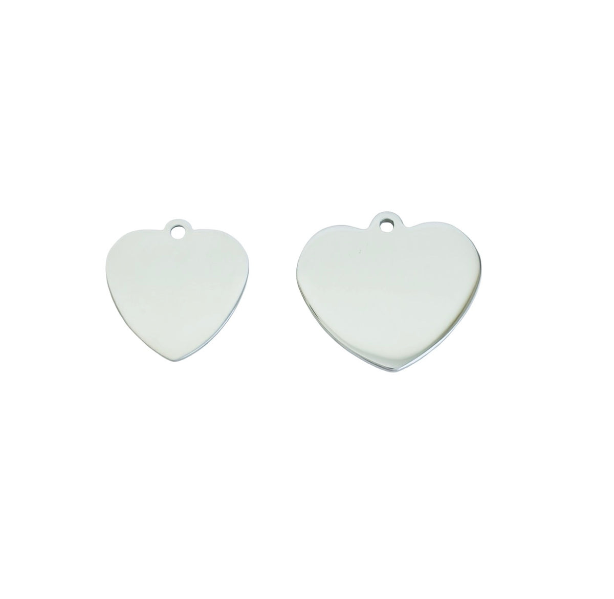 Shiny Stainless Steel Heart Blanks • 19mm • 24mm x 21mm