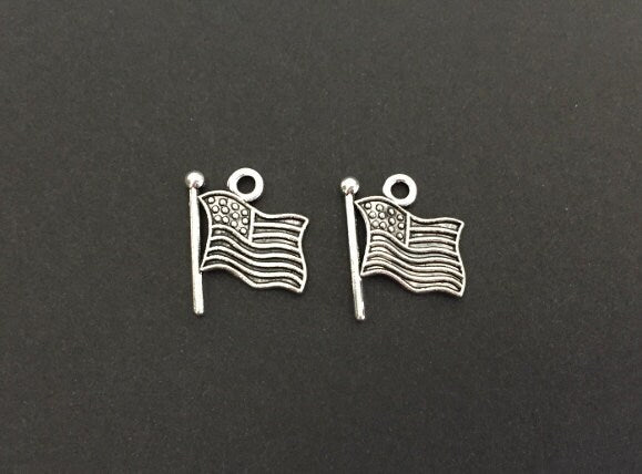 Base Metal American Flag Charm
