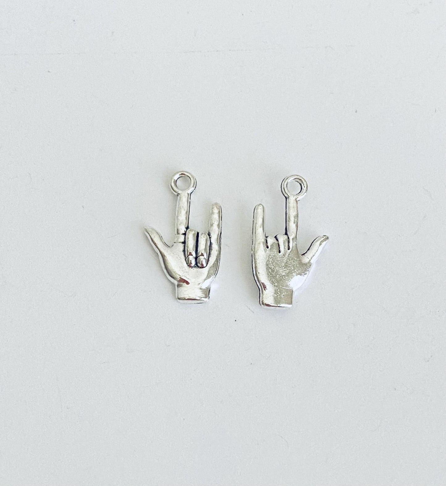 Base Metal I Love You Hand Sign Charm