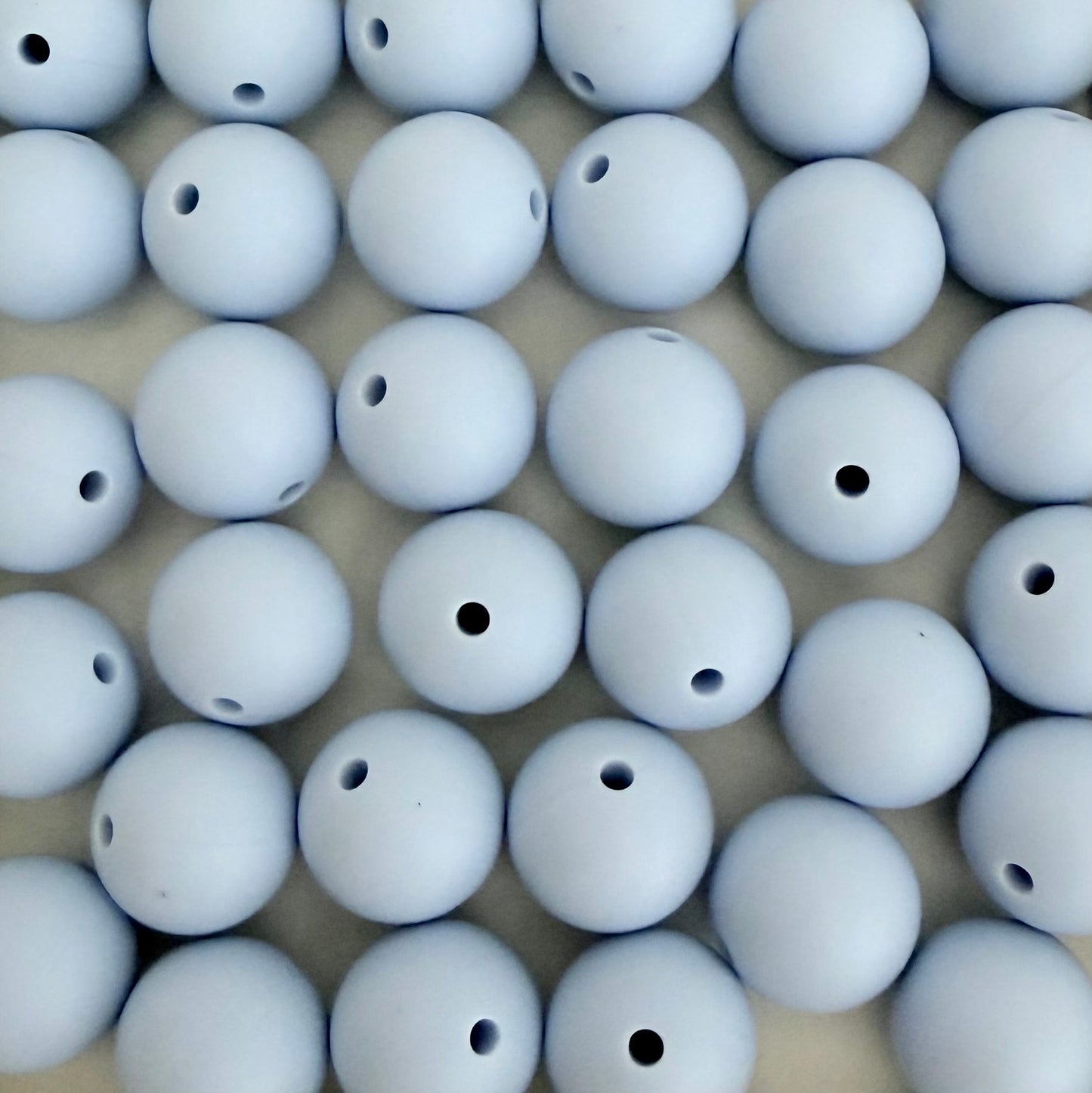 15mm Light Blue Silicone Beads • Round Beads (Sold Per Piece) for Jewelry Making, Keychains & DIY Crafts