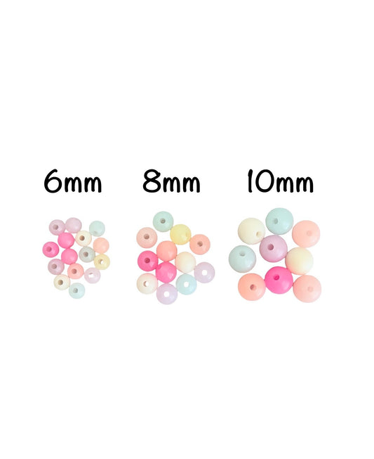 Acrylic Round Beads • Solid or Random Mix of Translucent Colors • 6mm, 8mm & 10mm Round Beads for Jewelry Making
