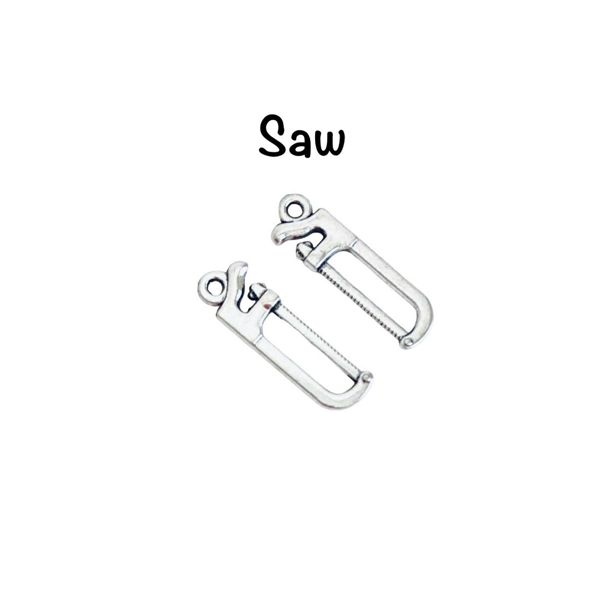 Base Metal Small Tool Charms ( Wrench • Saw • Pliers • Hammer)