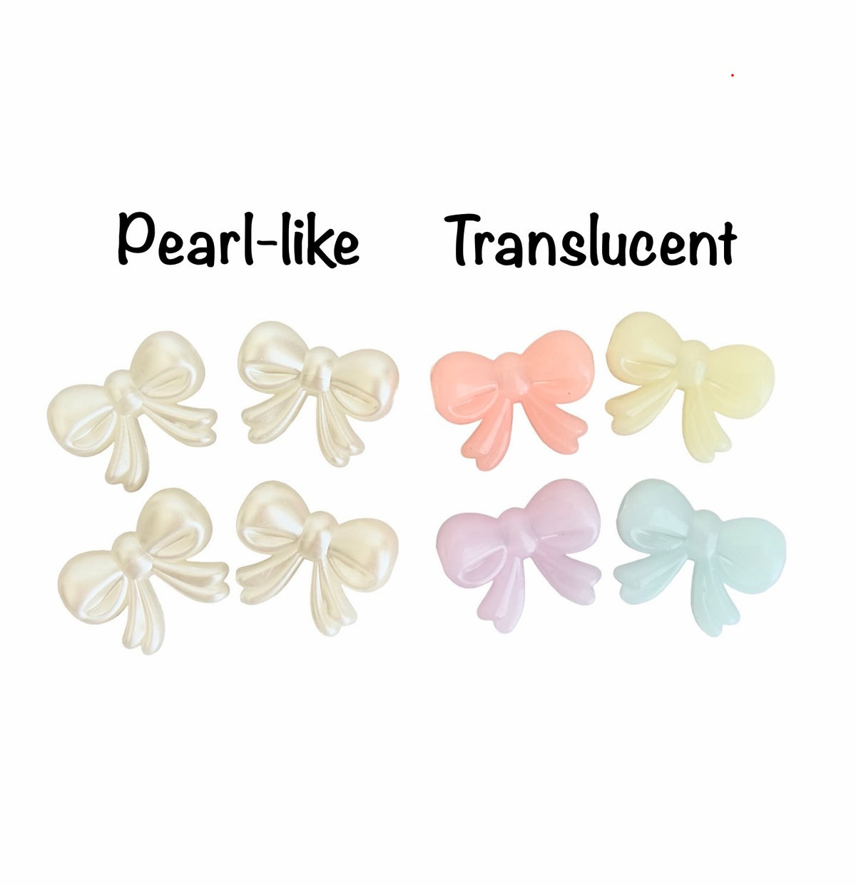 Acrylic Bow Beads • Horizontal Hole Beads for Jewelry Making • Faux Pearl OR Random Mix of Translucent