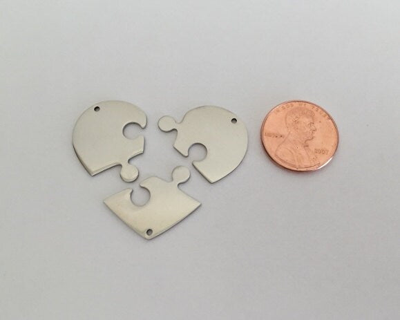 Engravable Stainless Steel Broken Heart Blanks