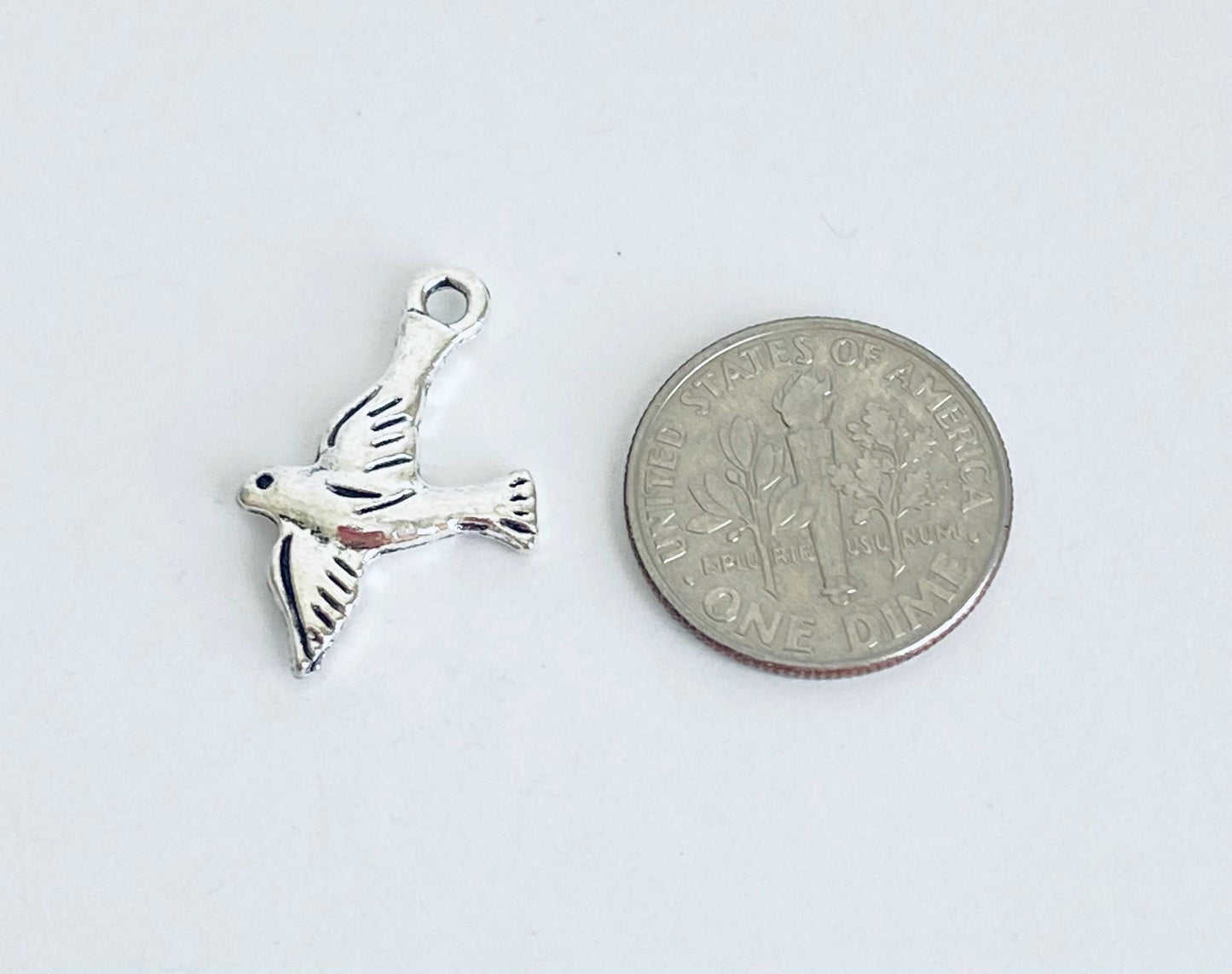 Base Metal Dove Charm