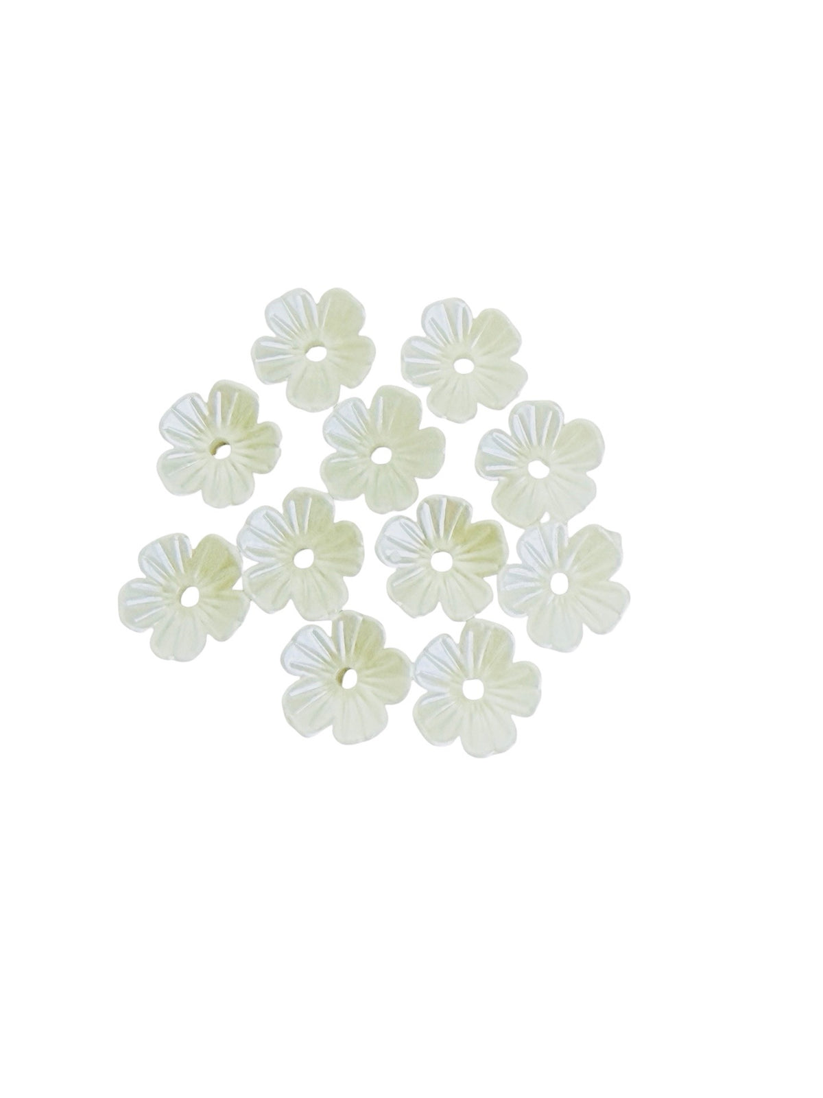10mm Acrylic Faux Pearl 5-Petal Flower Beads • Mini Pearl Flower Beads for Jewelry Making & Crafts