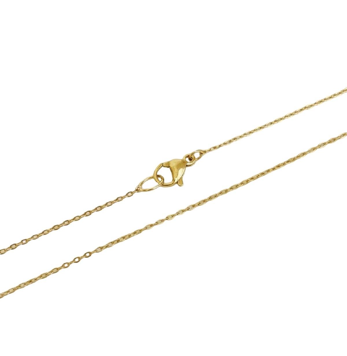 Thin Flat Cable Chain Necklace • Stainless Steel • Gold over Stainless Steel