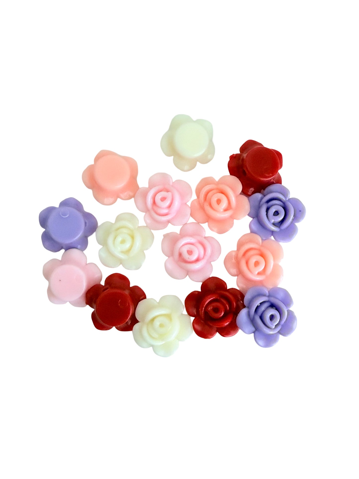 Small Acrylic Rose Beads • Mini Flower Beads for Jewelry Making Craft Supplies