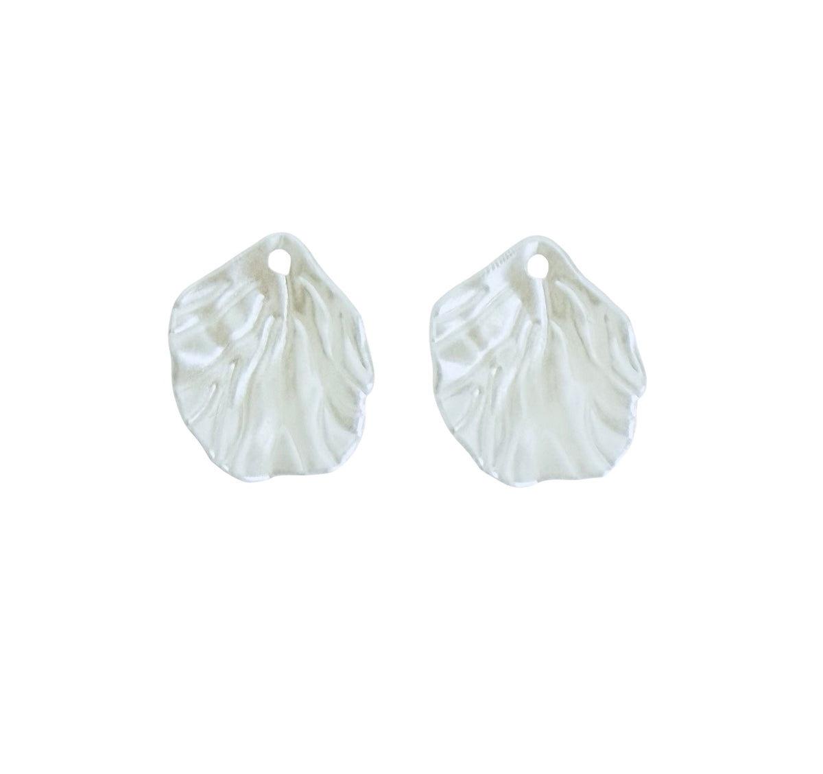 Faux Pearl Leaf Charms • 17mm x 19mm • Charms for Jewelry Making