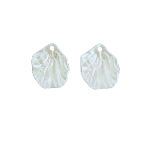 Faux Pearl Leaf Charms • 17mm x 19mm • Charms for Jewelry Making
