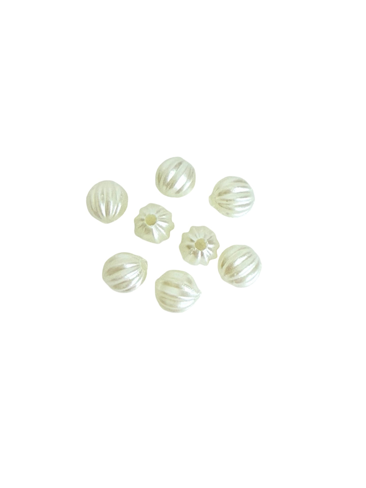 Ribbed Faux Pearl Beads • 8mm or 10mm • ABS Pearl Beads for Jewelry Making
