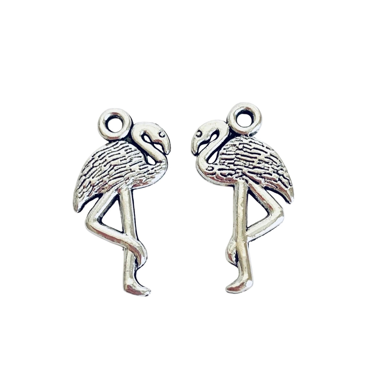 Base Metal Small Flamingo Charm