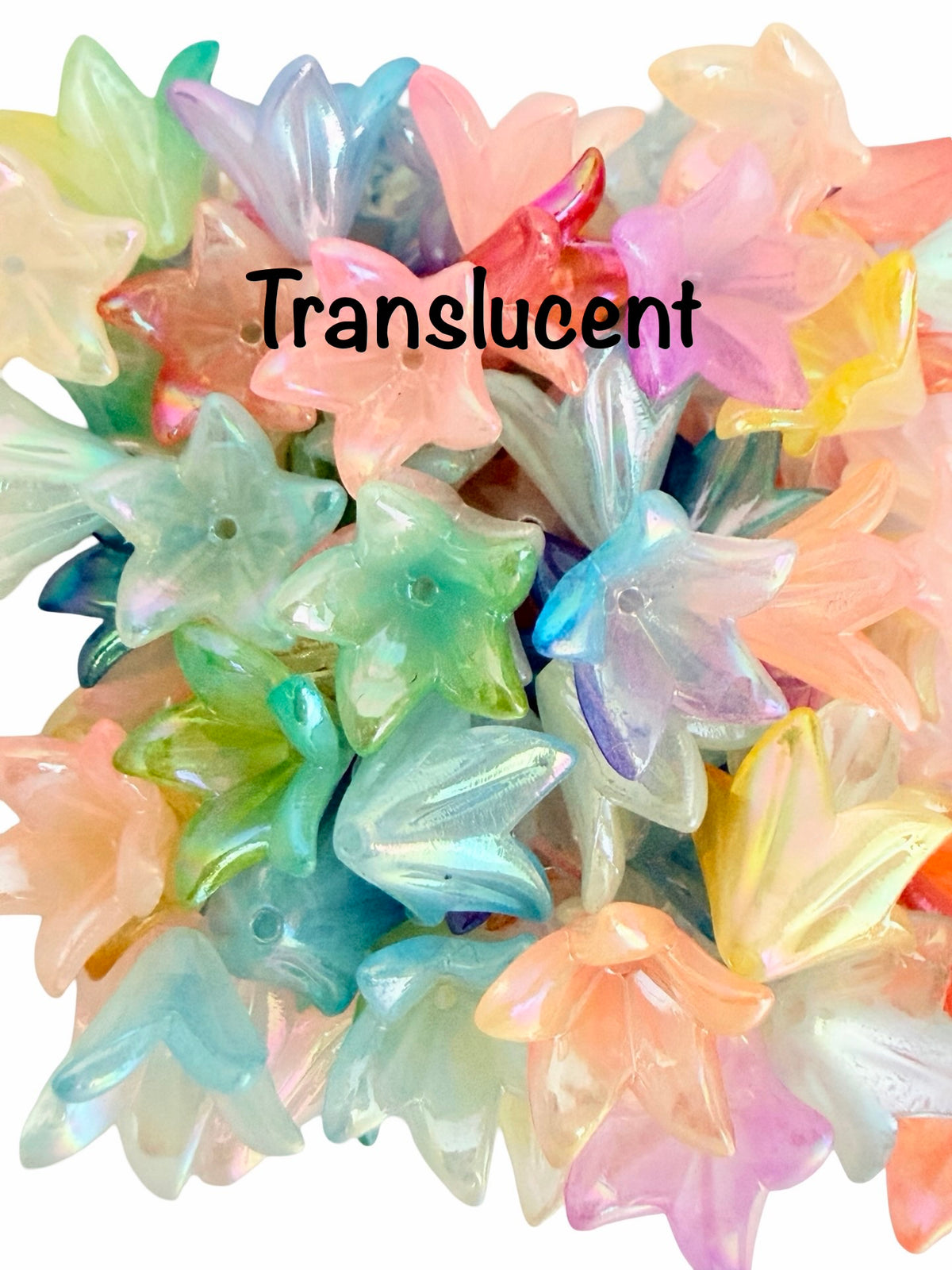 15mm Acrylic 5-Petal Pointed Flower Beads • Faux Pearl, Transparent & Two-Tone Flower Beads for Jewelry Making & Crafts
