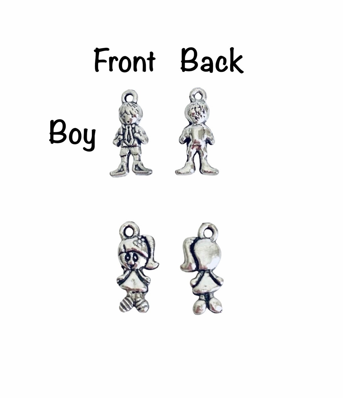 Base Metal Boy or Girl Charm