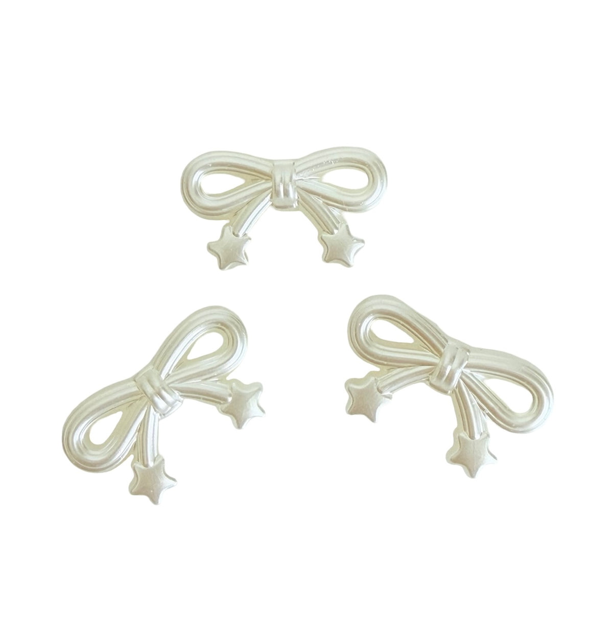 Large Faux Pearl Bow Bead • 30mm x 17mm Pearl Bow Bead for Jewelry Making