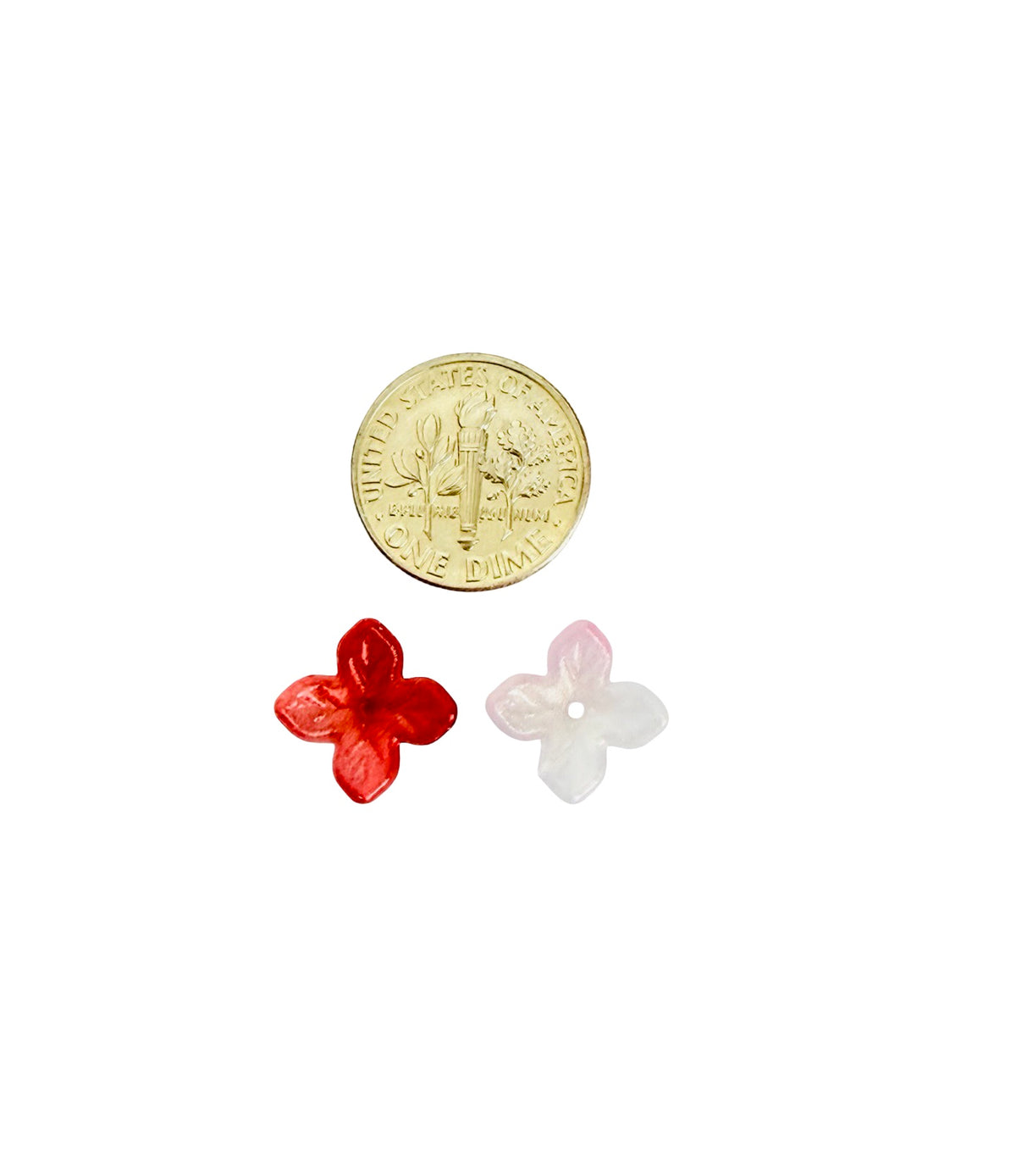 11mm Small 4-Pointed Petal Acrylic Flower Beads • Random Mix Colors • Mini Floral Beads for Jewelry Making & Crafts