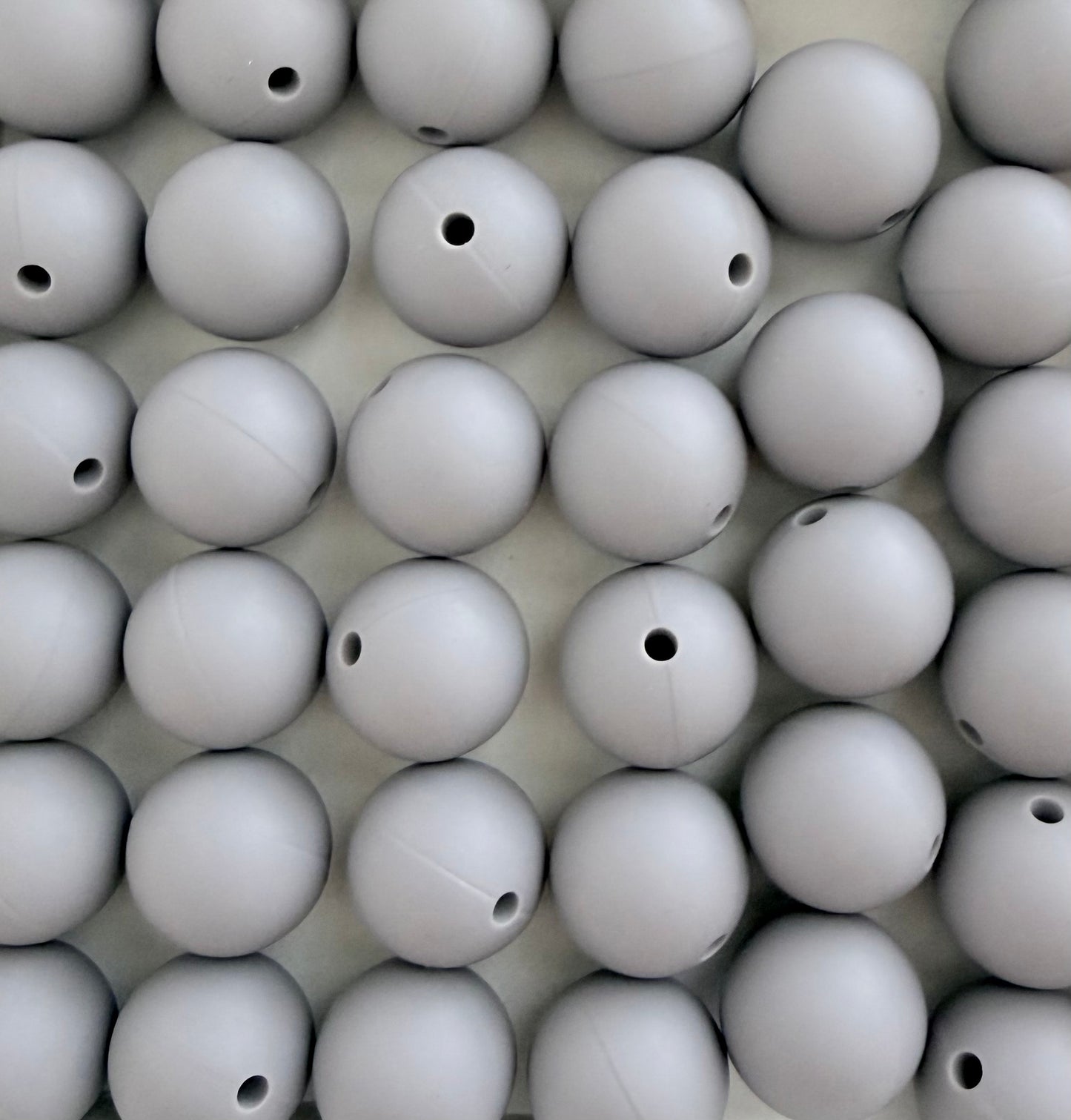 15mm Grey Silicone Beads • Round Beads (Sold Per Piece) for Jewelry Making, Keychains & DIY Crafts