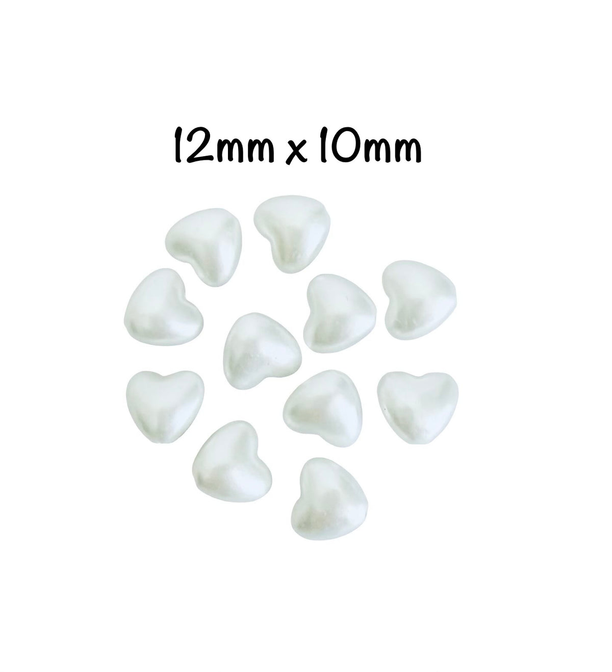 Faux Pearl Puffy Heart Beads for Jewelry Making • (10mm, 12mm or 14mm)