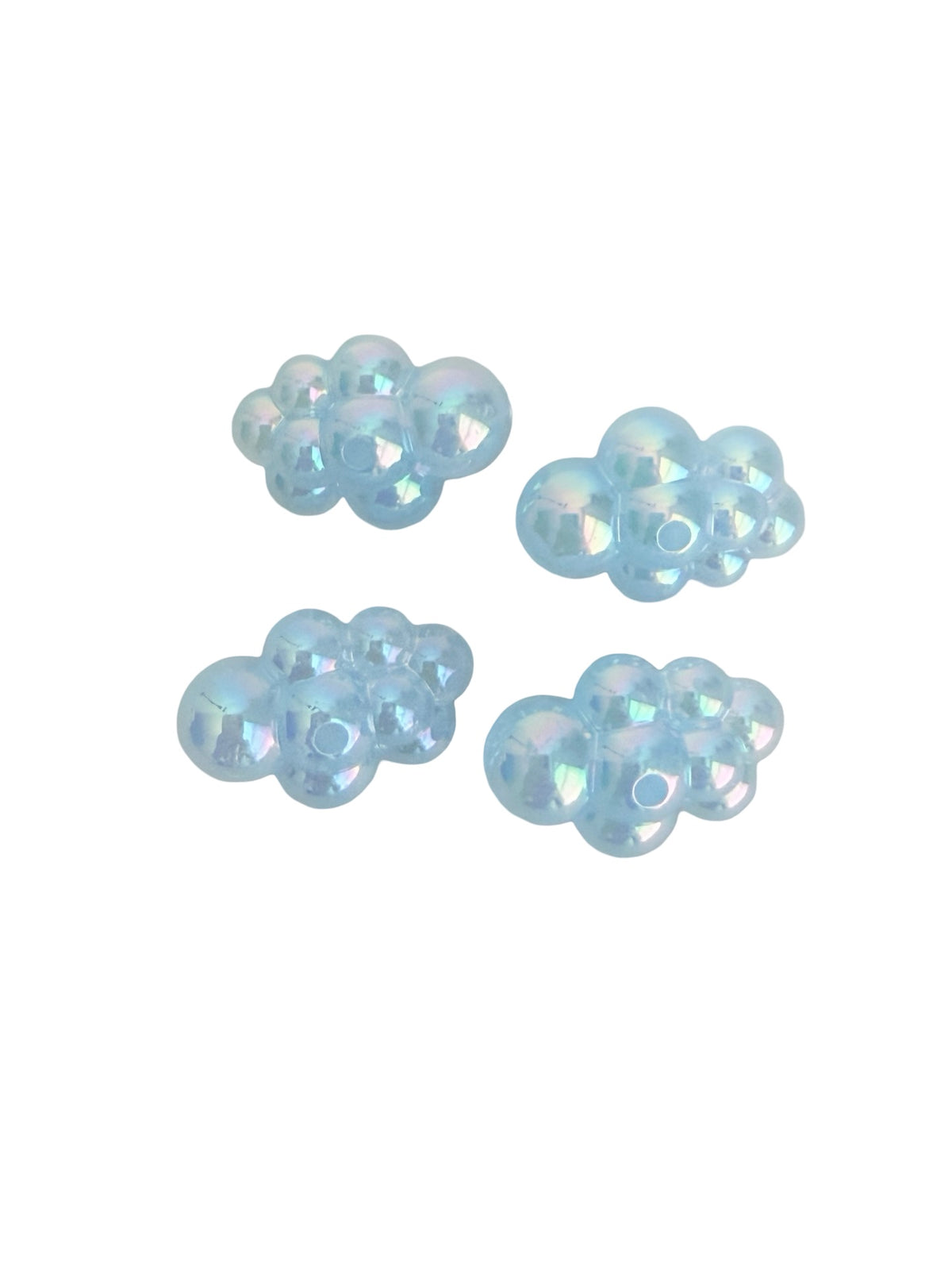 Large Acrylic Cloud Beads • White, Fuchsia & Blue AB Cloud Beads • Jewelry Making