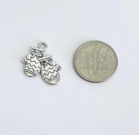 Base Metal Small Cooking Mittens Charm
