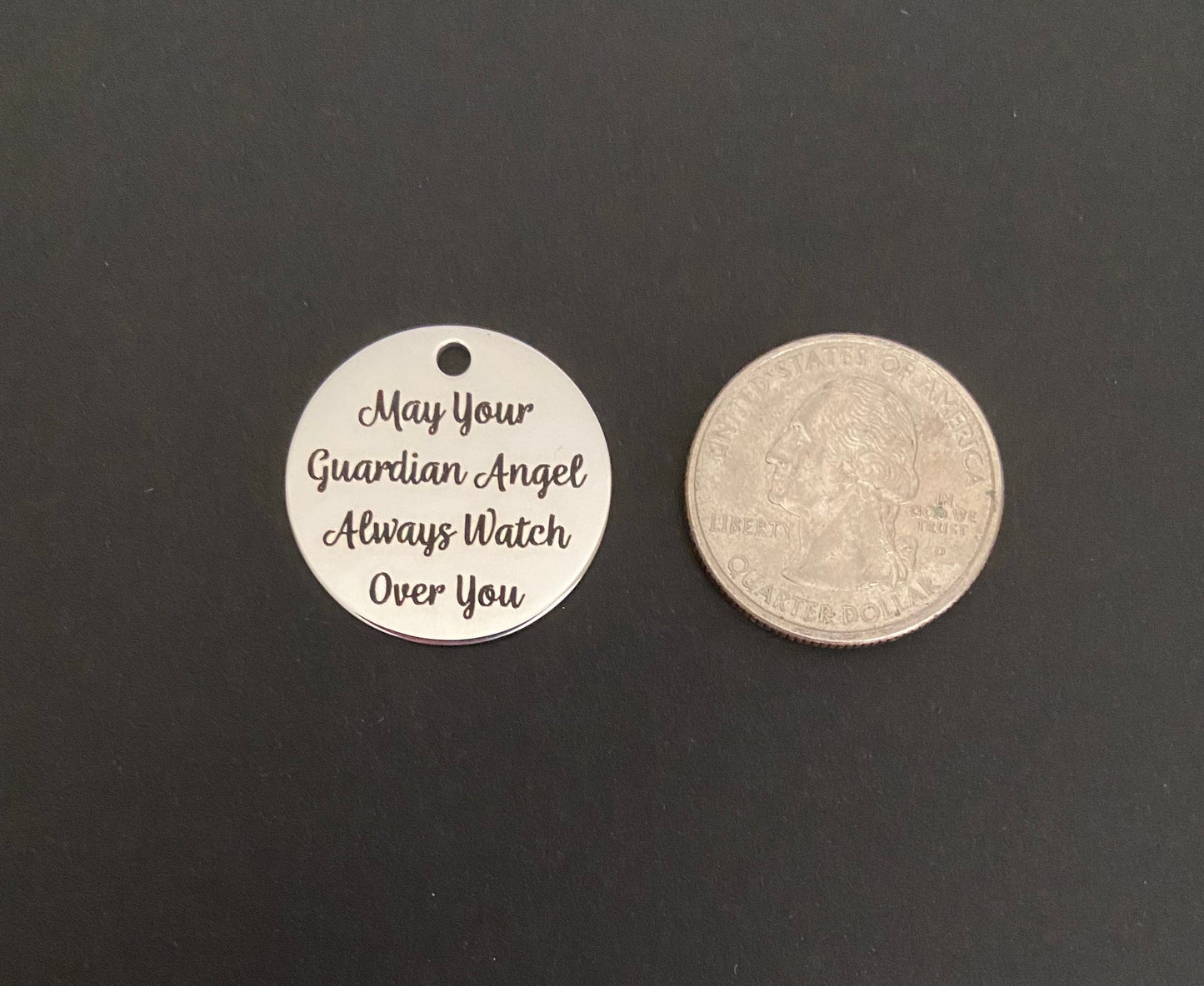 Stainless Steel Guardian Angel Charm