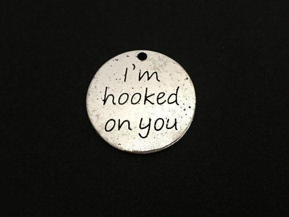 Base Metal I am Hooked On You Charm
